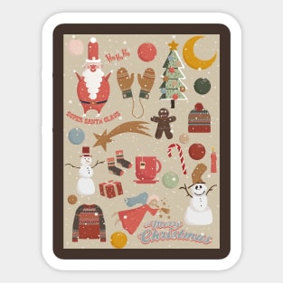 Cute Christmas Postcards - Cute Christmas Illustration - christmas cookies illustration Sticker